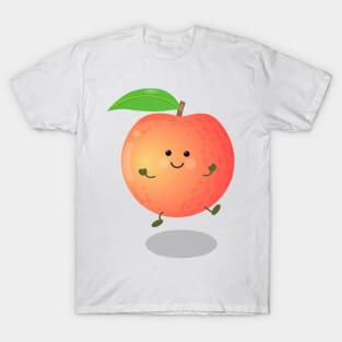 Cute happy dancing peach cartoon illustration T-Shirt